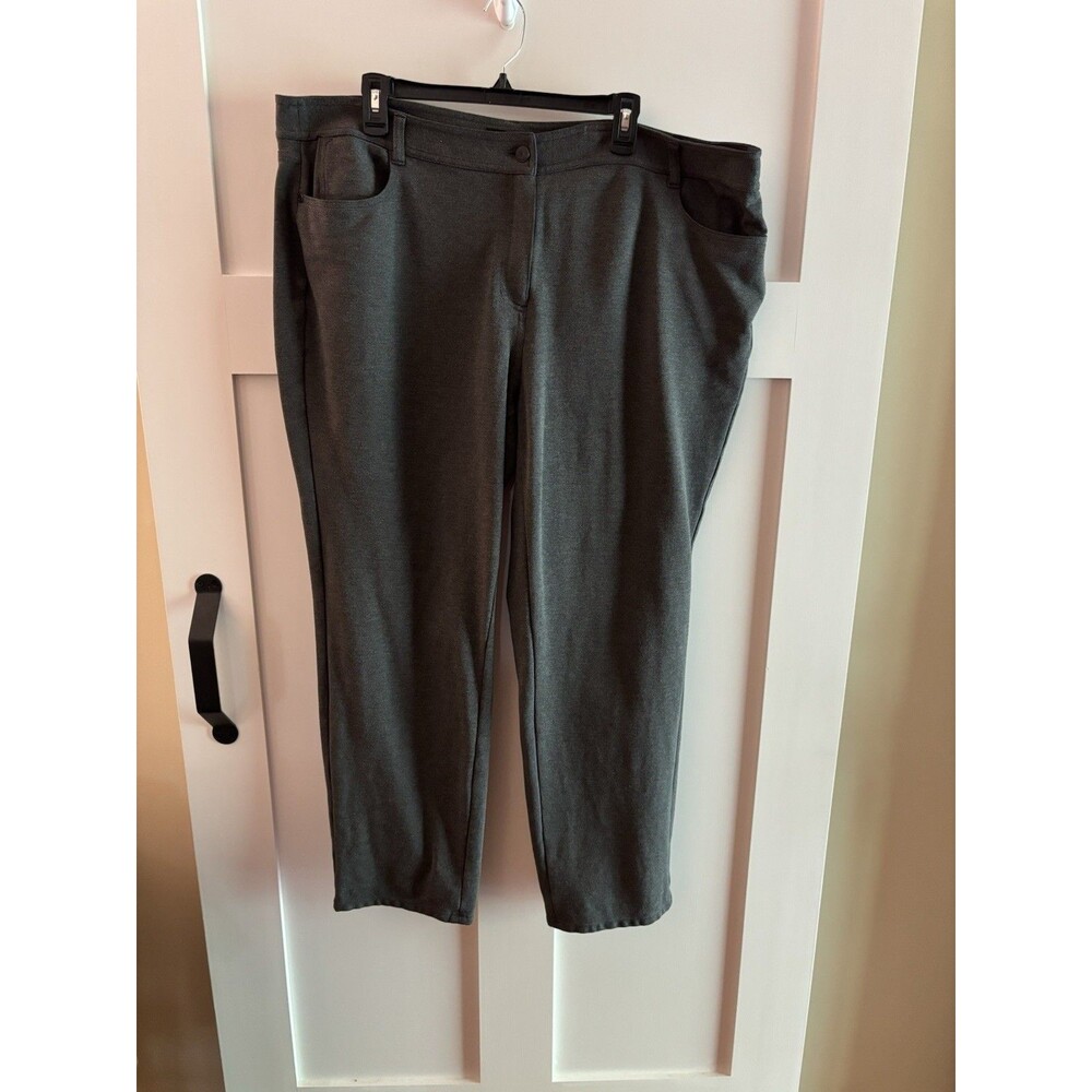 Talbots Woman Plus Size 20W Gray Straight Leg Pants Work Career Slacks